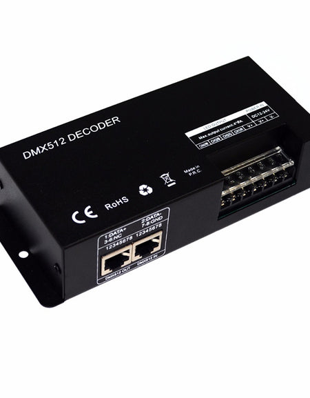 DMX 512 RJ45 DMX Lighting Project DMX Controller RGBW 4 Channel DMX512 Decoder For Stage Lights