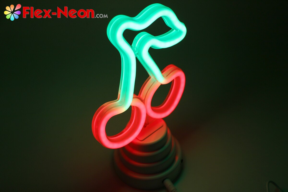 USB Battery Cute LED Neon Tube Night Light Cherry Night Light Home Bedroom Desk Lamp Christmas Gift by Flex-Neon.com