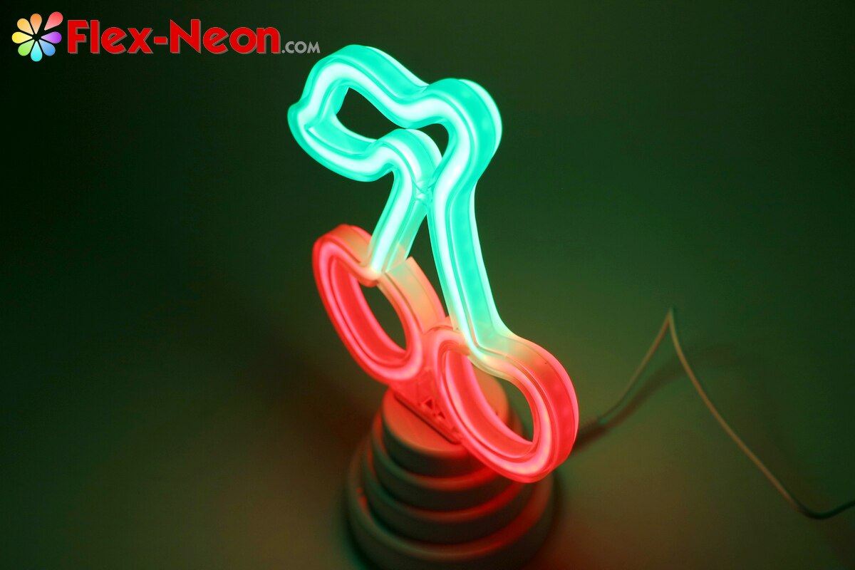 USB Battery Cute LED Neon Tube Night Light Cherry Night Light Home Bedroom Desk Lamp Christmas Gift by Flex-Neon.com