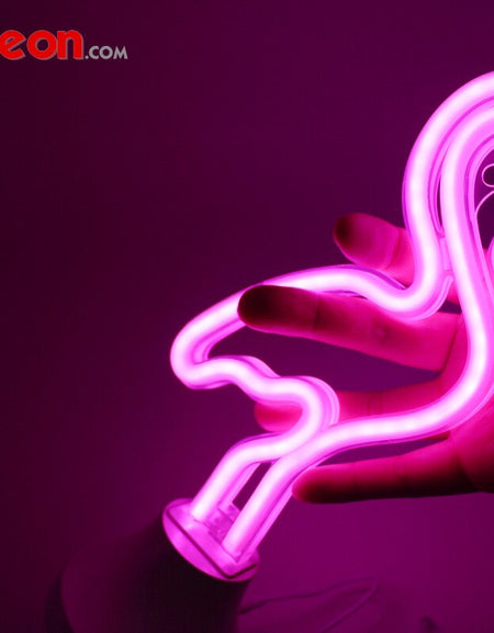 USB battery LED Neon Tube Night Light Flamingo night light authorized by by Flex-Neon.com
