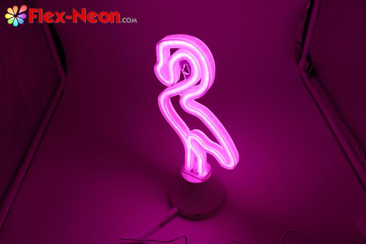 USB battery LED Neon Tube Night Light Flamingo night light authorized by by Flex-Neon.com