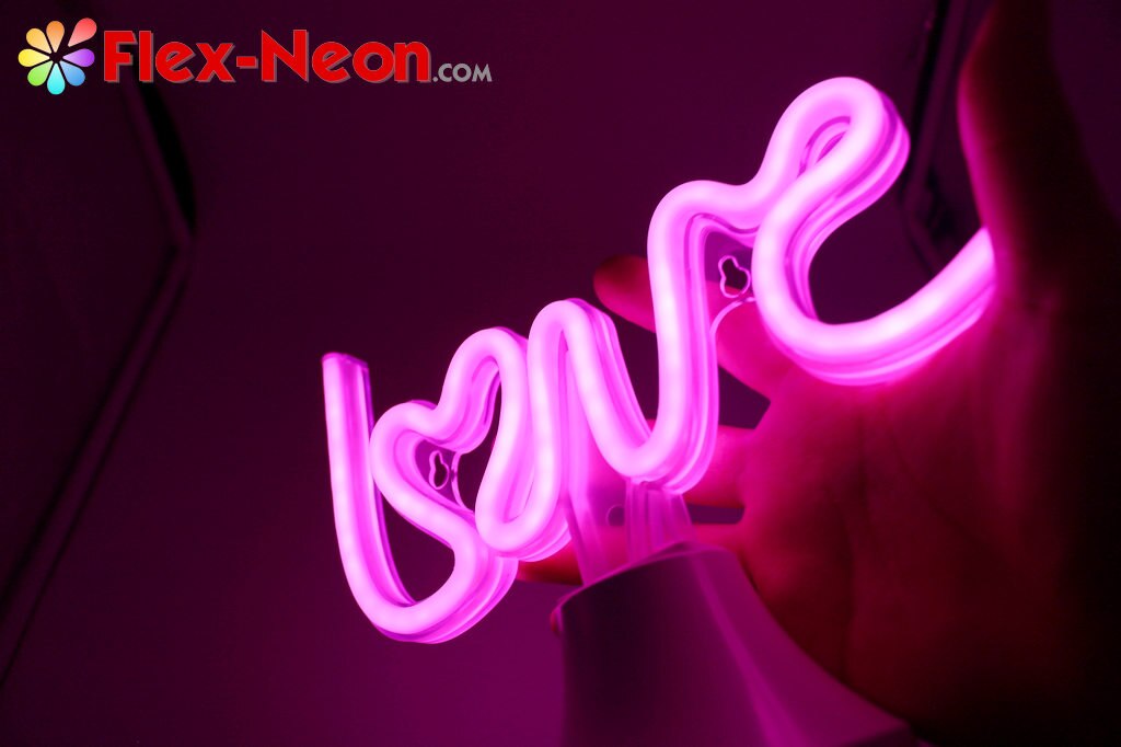 USB battery LED Neon Tube Night Light Love romantic night light authorized by by Flex-Neon.com