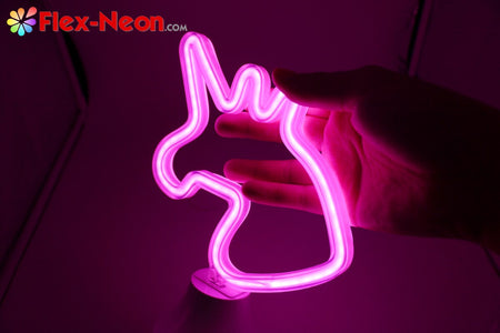 USB battery LED Neon Tube Night Light Unicorn I love you Christmas holiday night light authorized by by Flex-Neon.com